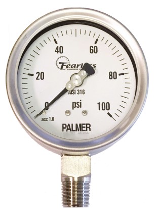 Palmer Fearless All Stainless Steel Pressure Gauges